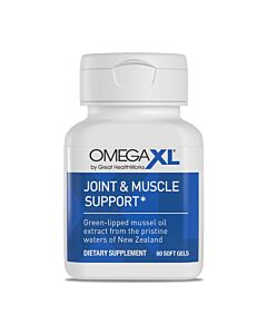 OmegaXL Joint Support Supplement, for Relief - Natural Muscle Support, Green Lipped Mussel Oil, Soft Gel Pills, Drug-Free, 60 Count