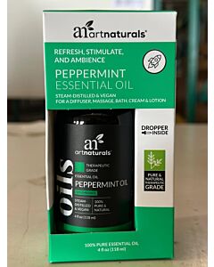 artnaturals Peppermint Essential Oil (4.0 Fl Oz / 118ml) - 100% Pure Undiluted Premium Therapeutic Grade Mentha Peperita - Fresh Mint for Hair Growth and Skin - Aromatherapy Oil for Diffuser