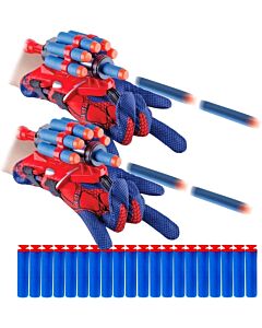 2 Sets Spider Web Shooters Cosplay Launcher Gloves with Wrist Toy Set Hero Webs Shooter Easter Basket Stuffers