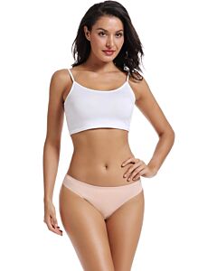 VOENXE Women's Seamless Thong Underwear, No Show, Breathable, Comfortable, 5-Pack