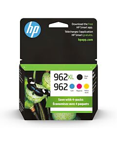 Original HP 962 Cyan, Magenta, Yellow / 962XL Black Ink Cartridges (4-Pack) | Works with HP OfficeJet 9010 Series, HP OfficeJet Pro 9010, 9020 Series
