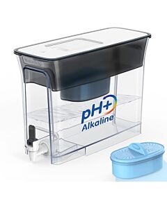 Waterdrop Slim Alkaline Water Filter Dispenser, Large 35-Cup, Up to PH 9.5, 100-Gallon, BPA Free, Black (1 Filter Included)
