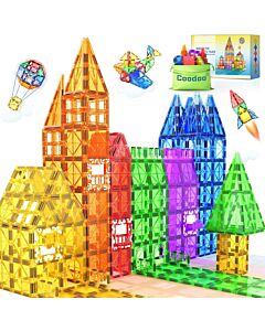 60 PCS Magnetic Building Tiles Kids Toys STEM Magnetic Blocks Sensory Toys Kids Games Magnet Building Toy for Boys and Girls Aged 3+, Kid Brain Development Preschool Kindergarten Toddler Toy